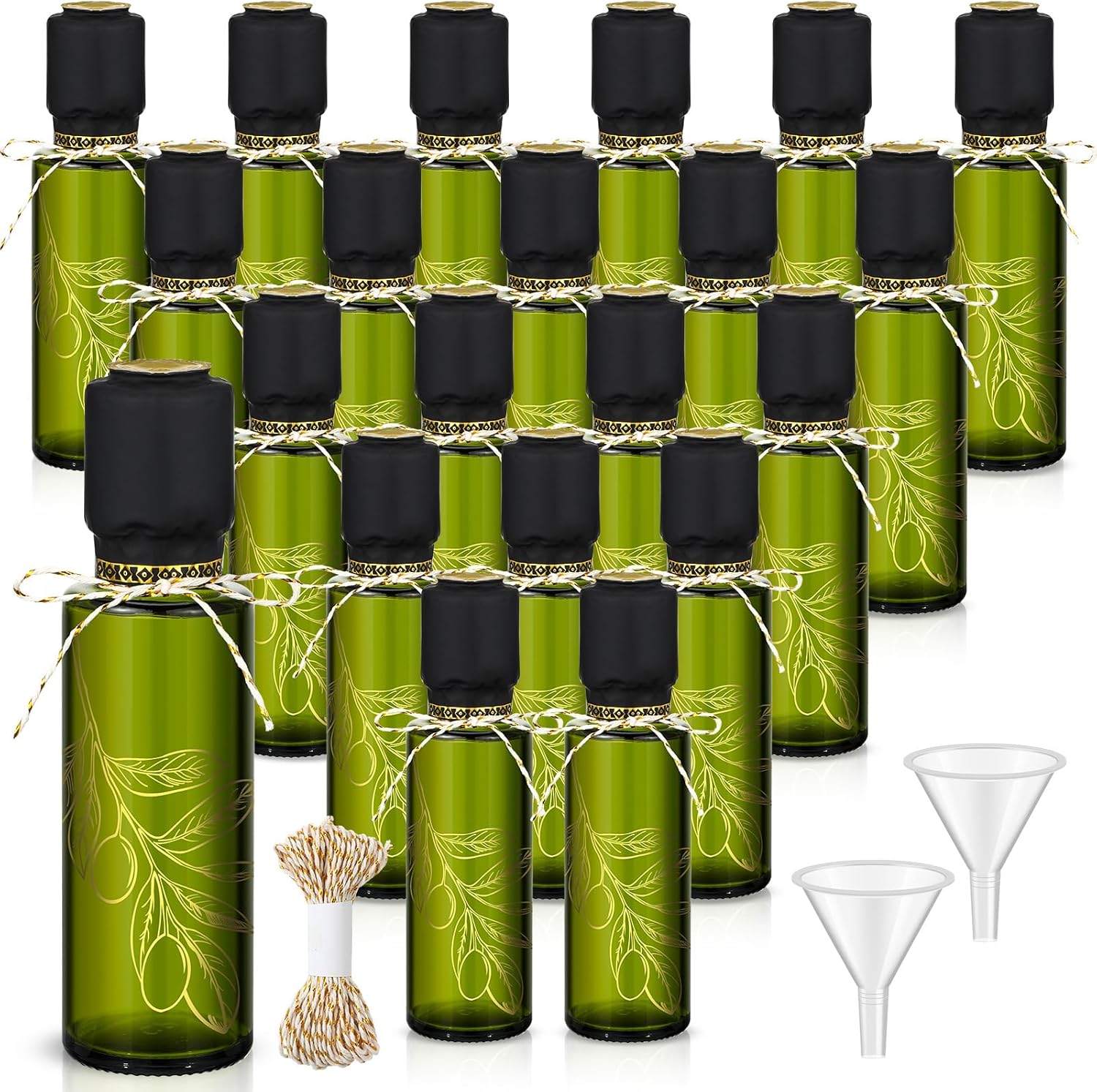4 oz Mini Glass Olive Oil Bottles Set for Kitchen Gifts