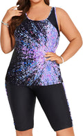 Plus Size Tummy Control Tankini Swimsuits for Women