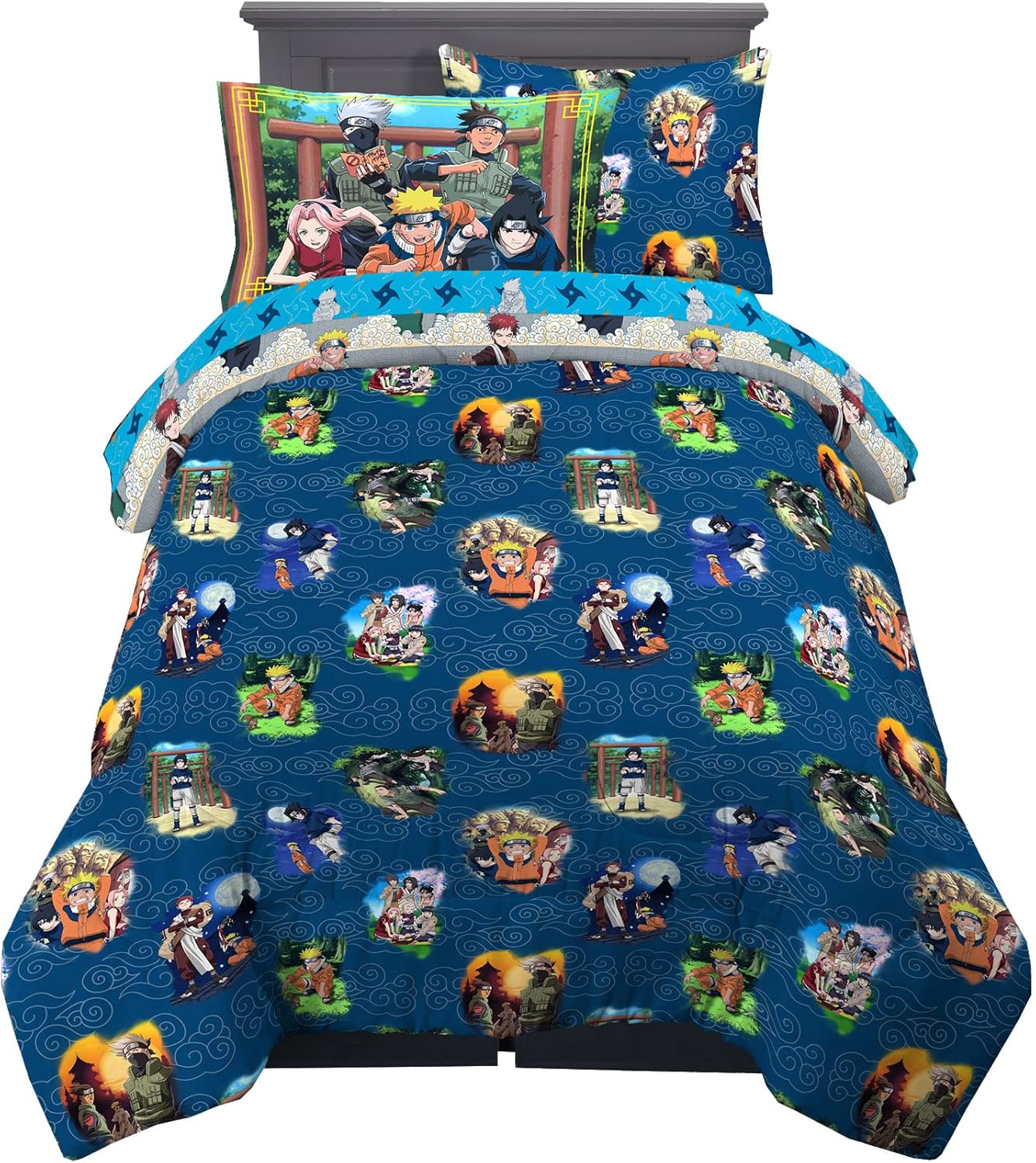 Naruto Anime Bedding Set: Super Soft Comforter & Sheets Twin