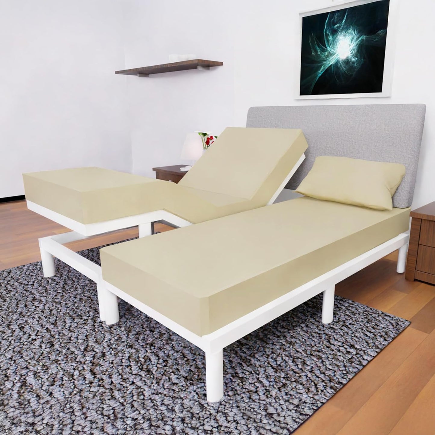 Split California King Sheets Sets - 5 Pcs for Adjustable Beds