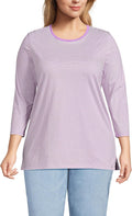 Lands' End Women's 3/4 Sleeve Supima Cotton Crewneck (Style ZHW6)