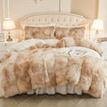 EMME Khaki Fuzzy Duvet Cover Set Twin - Plush Cozy Comfort