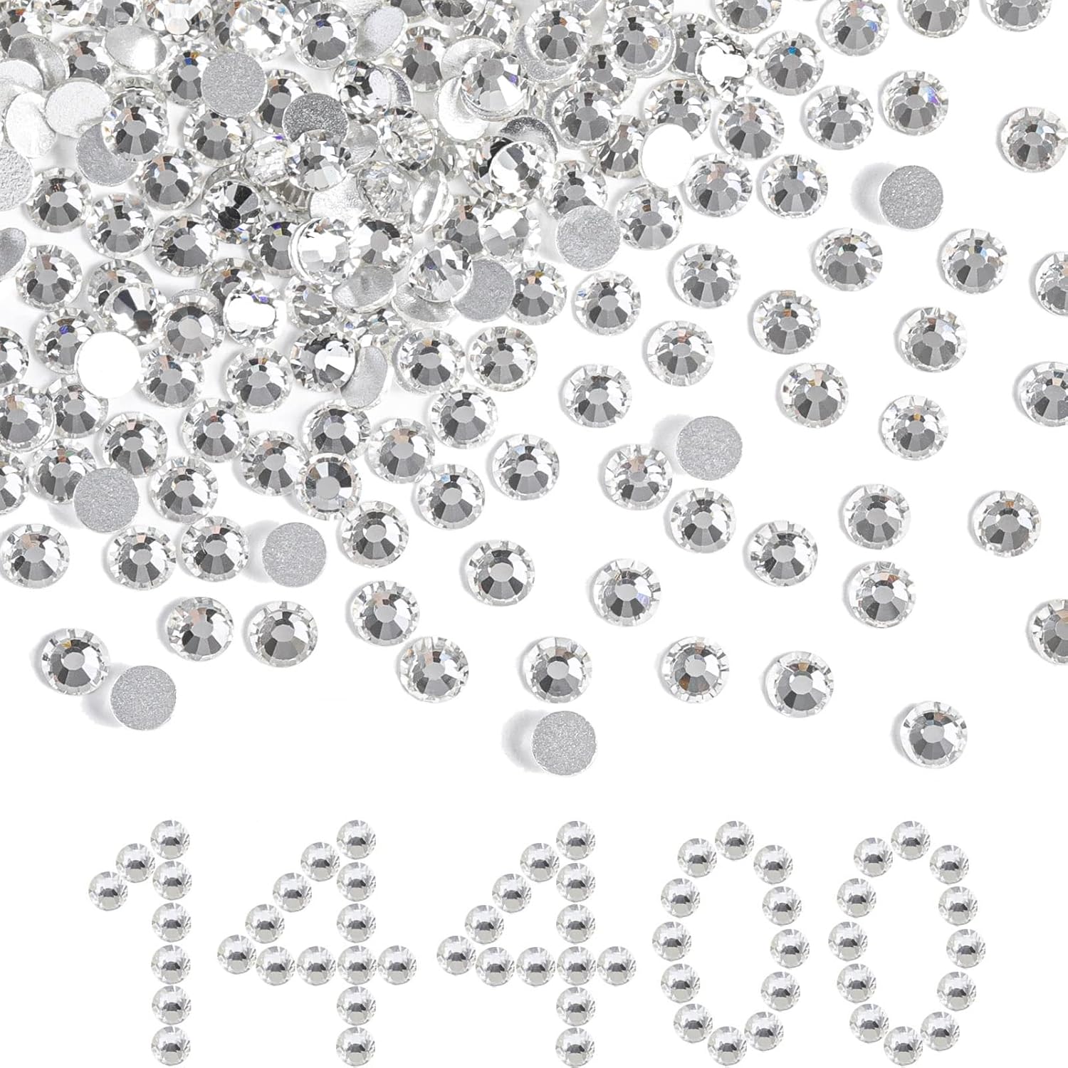 Beadsland Flatback Rhinestones Bulk - 14400PCS for DIY Crafts