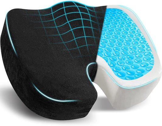 Orthopedic Memory Foam Gel Seat Cushion | Pain Relief & Support