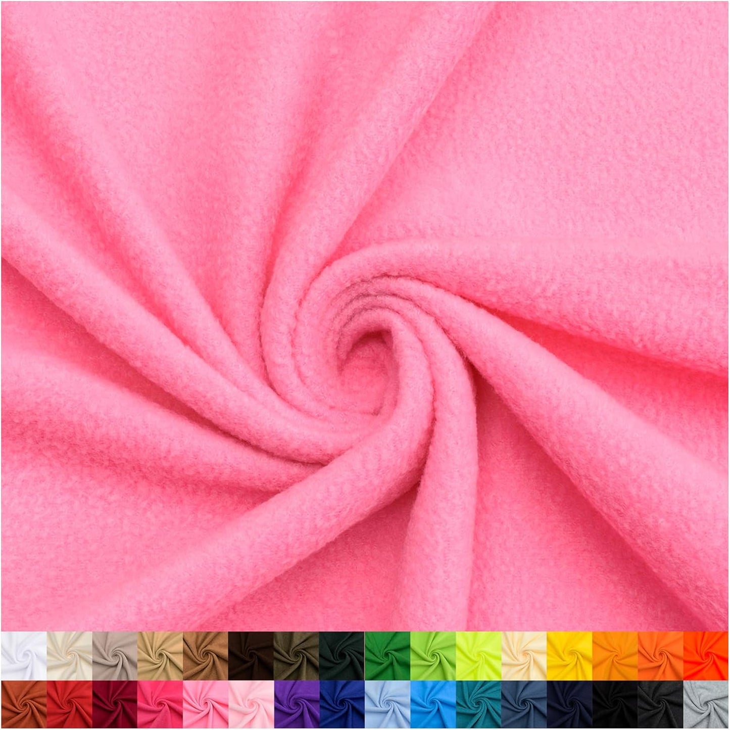 Pico Textiles Bubble Gum Pink Solid Fleece Fabric for Sewing