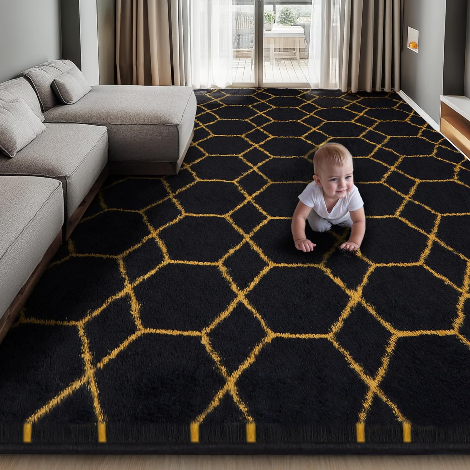 Super Soft Shaggy Area Rug for Bedroom and Living Room Decor