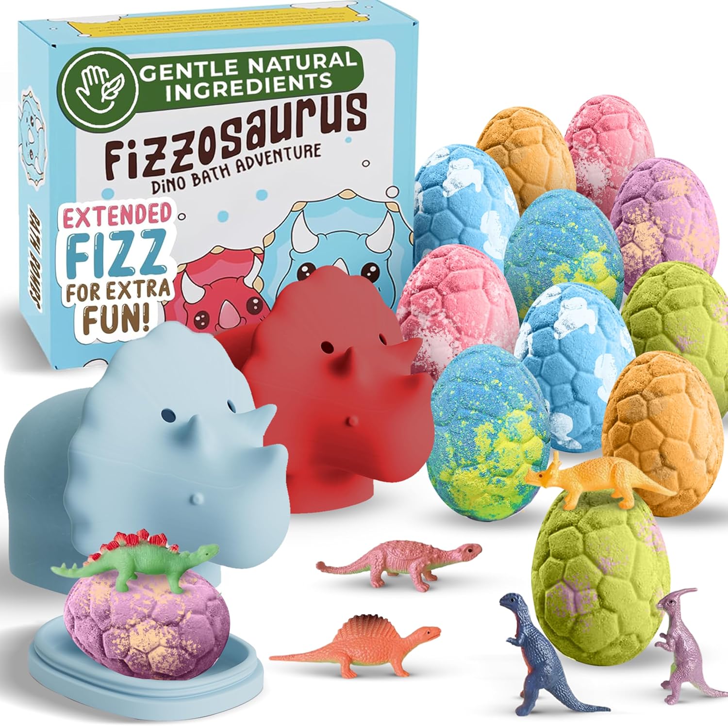 All Natural Bath Bombs for Kids with Surprise Dino Toys Inside