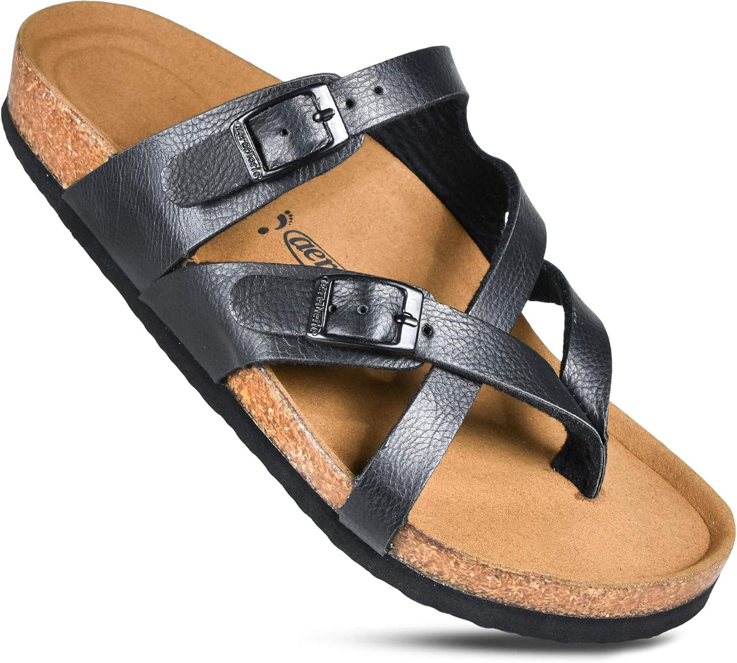 AEROTHOTIC Womens Strappy Slip-On Sandals with Arch Support