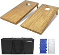 GoSports 4 ft x 2 ft Regulation Wooden Cornhole Boards Set - Stained