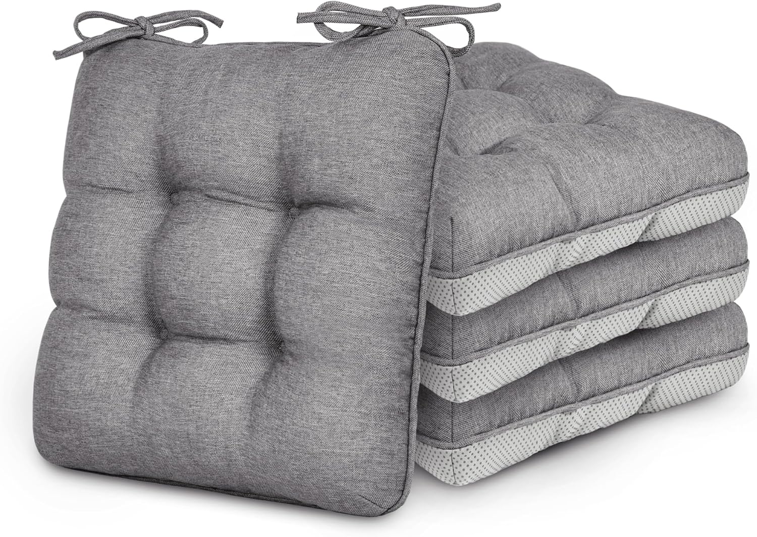 Memory Foam Chair Cushions Set of 4 for Indoor and Outdoor Use
