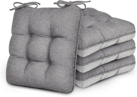 Memory Foam Chair Cushions Set of 4 for Indoor and Outdoor Use