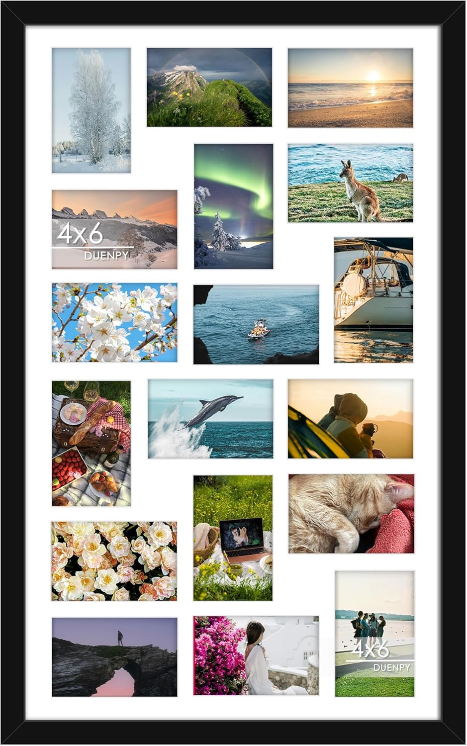 18x30 Picture Frame Collage for Eighteen 4x6 Photos Display