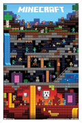 Minecraft Worldly Wall Poster Framed 22.375 in x 34 in - Vivid