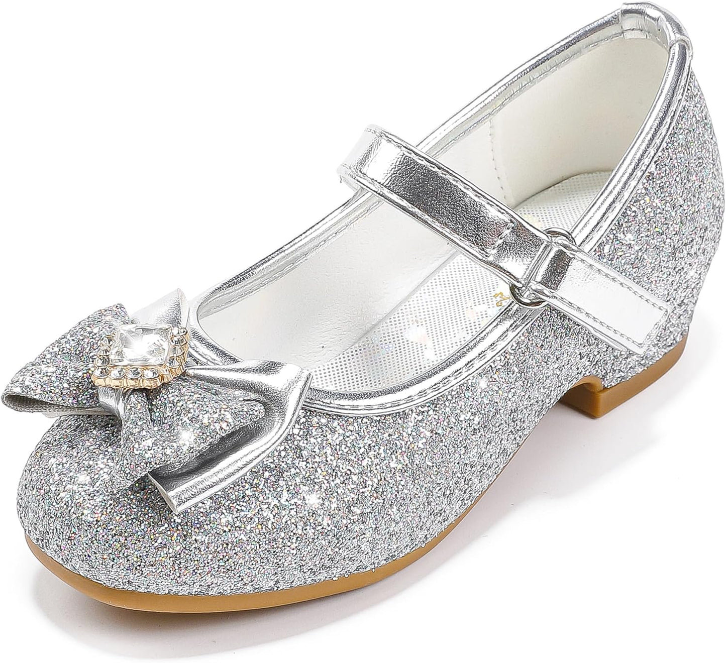 Furdeour Girls Dress Shoes Mary Jane Heels for Weddings and Parties