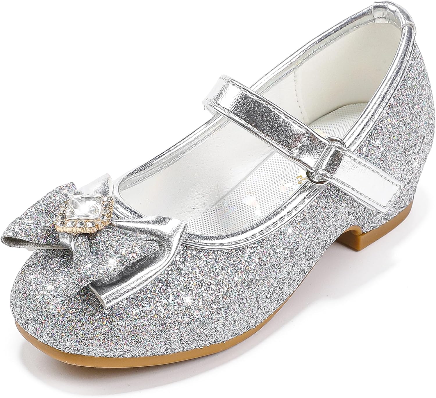 Furdeour Girls Dress Shoes Mary Jane Heels for Weddings and Parties