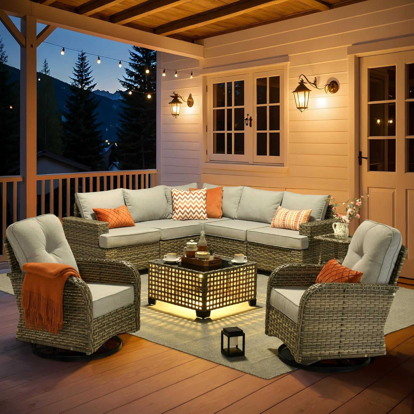 HOOOWOOO Outdoor Sectional Patio Furniture Set for Comfort