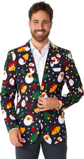 Offstream Men's Christmas Blazer - Festive Slim Fit Jacket