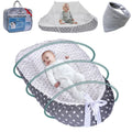 CKALAX Baby Lounger: Portable, 100% Cotton, Mosquito Net, Bib | Reversible Design