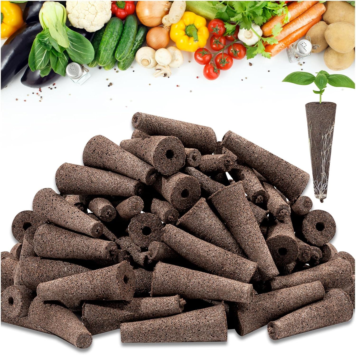 300Pcs Growth Sponges for Hydroponics and Indoor Gardening