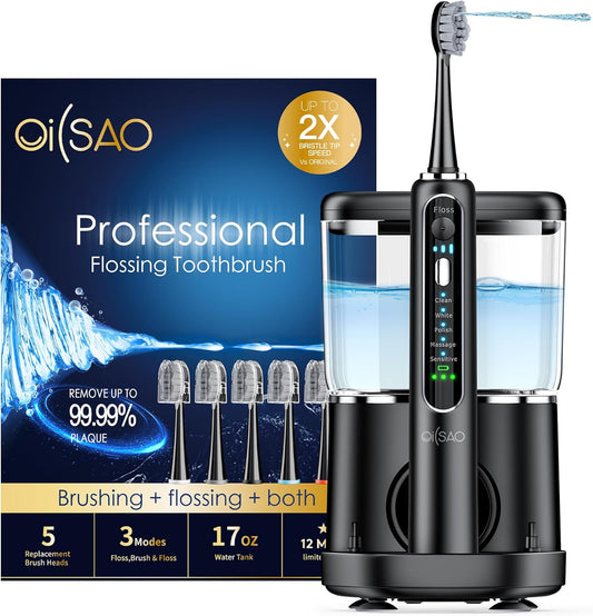 Electric Toothbrush with Water Flosser Combo for Ultimate Care