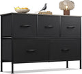 WLIVE Dresser for Bedroom with 5 Drawers - Charcoal Black
