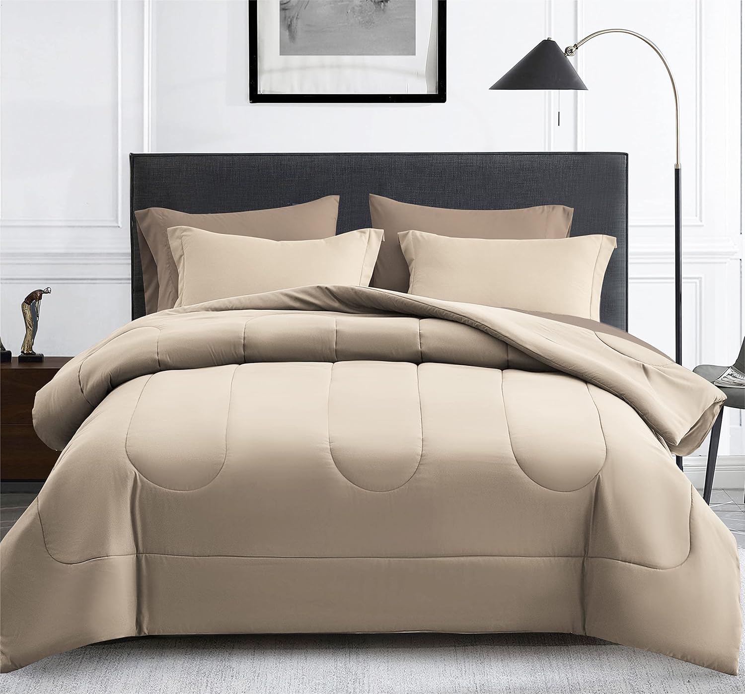Maple&Stone Queen Size Comforter Set - 7 Piece Bed in a Bag
