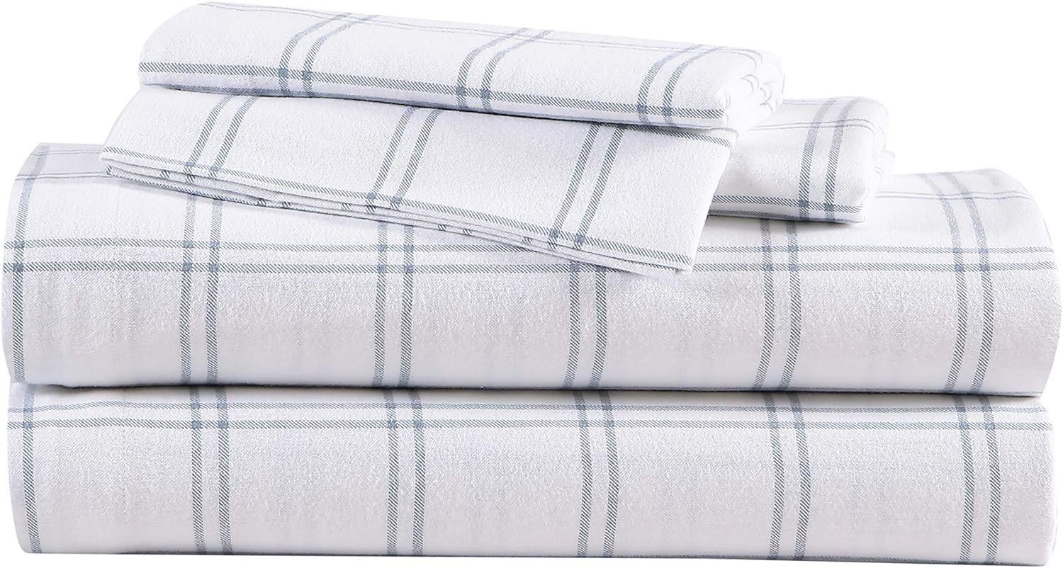 Eddie Bauer Queen Sheets Set - Cozy Cotton Flannel Bedding