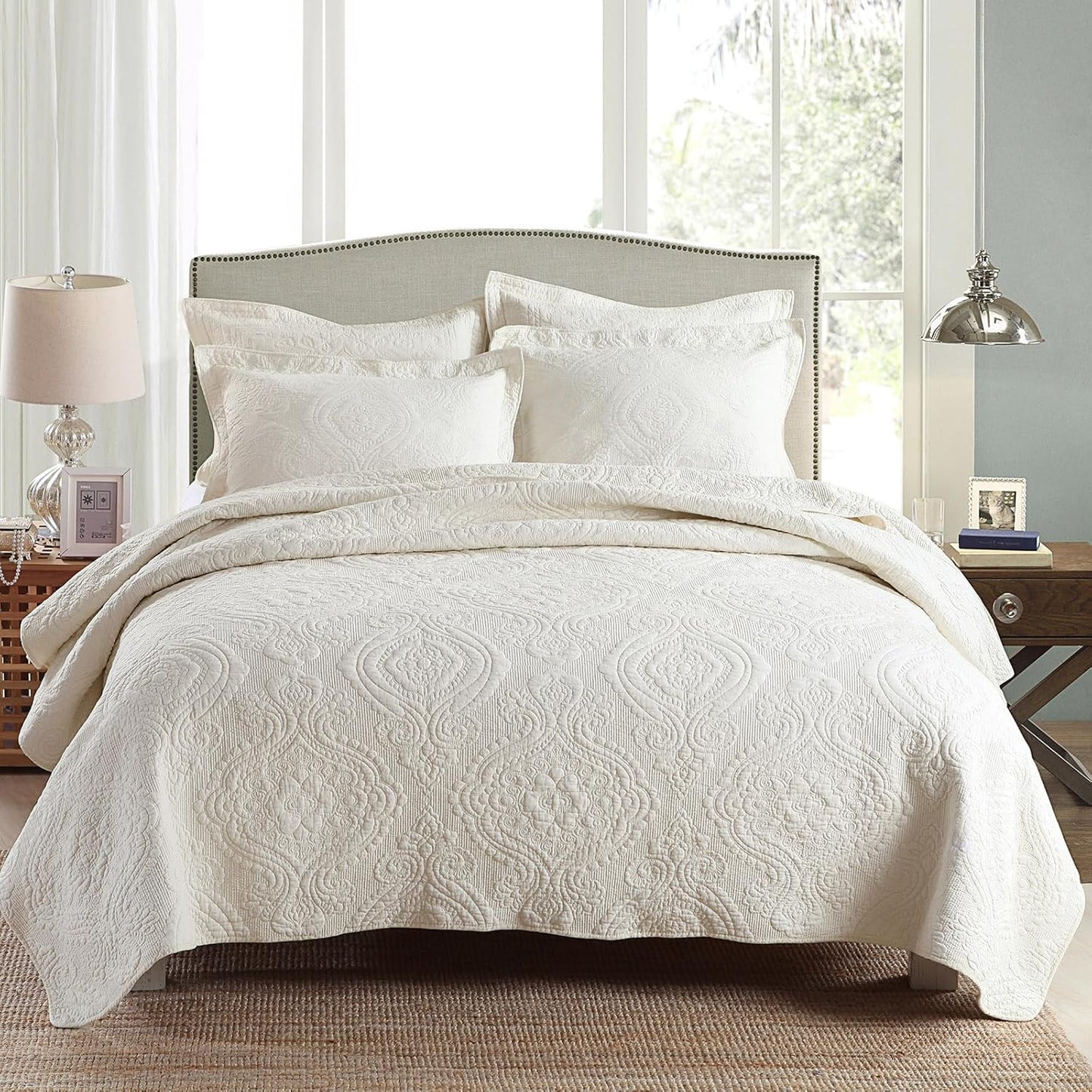 Mixinni 3 Piece Quilt Set King Size Bedspread Coverlet Set