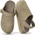 100% Genuine Leather Clogs for Women - Memory Foam Comfort