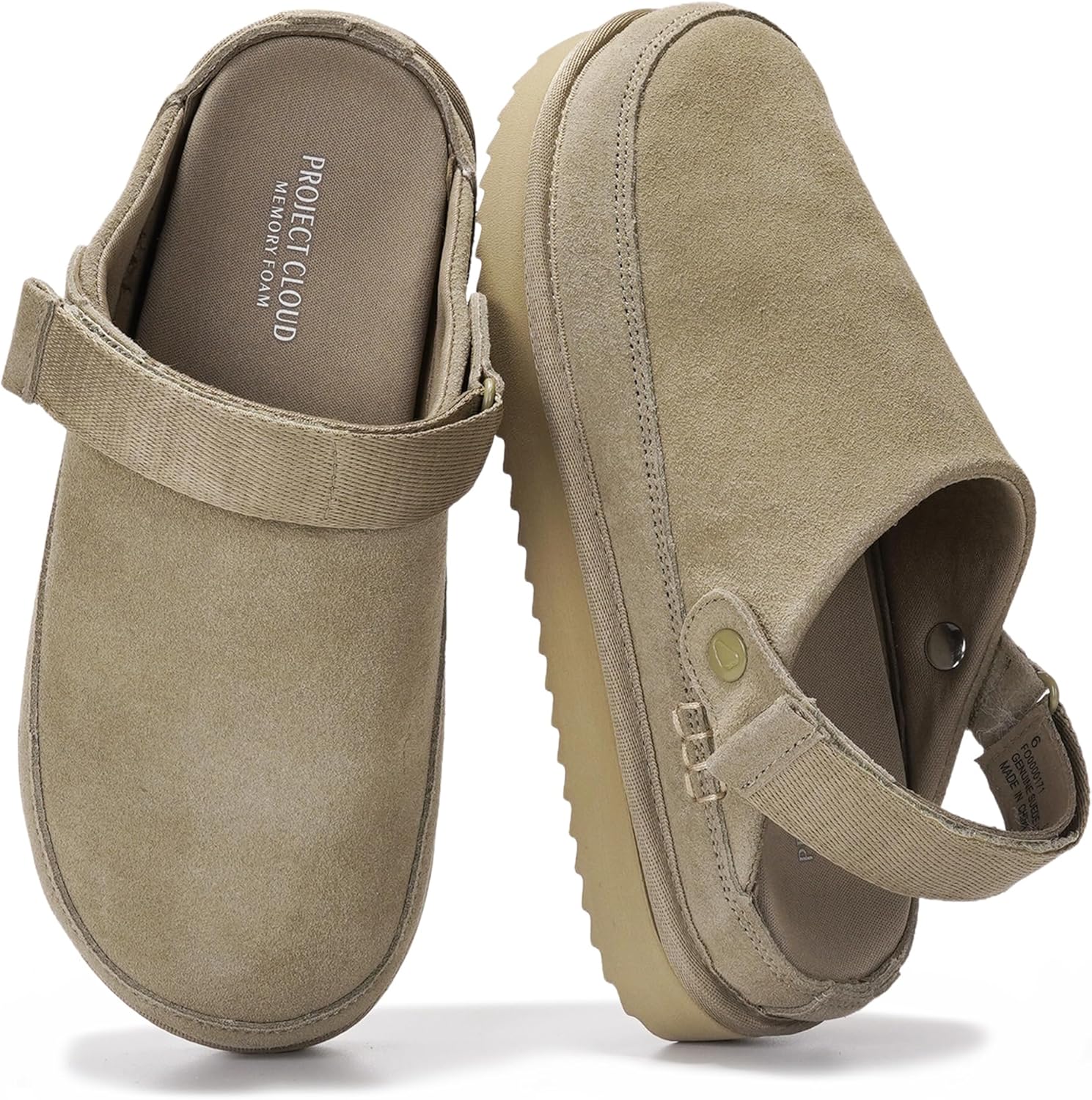 Project Cloud Genuine Leather Clogs for Women with Memory Foam