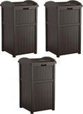 Suncast 33 Gallon Outdoor Hideaway Trash Can - Wicker Design