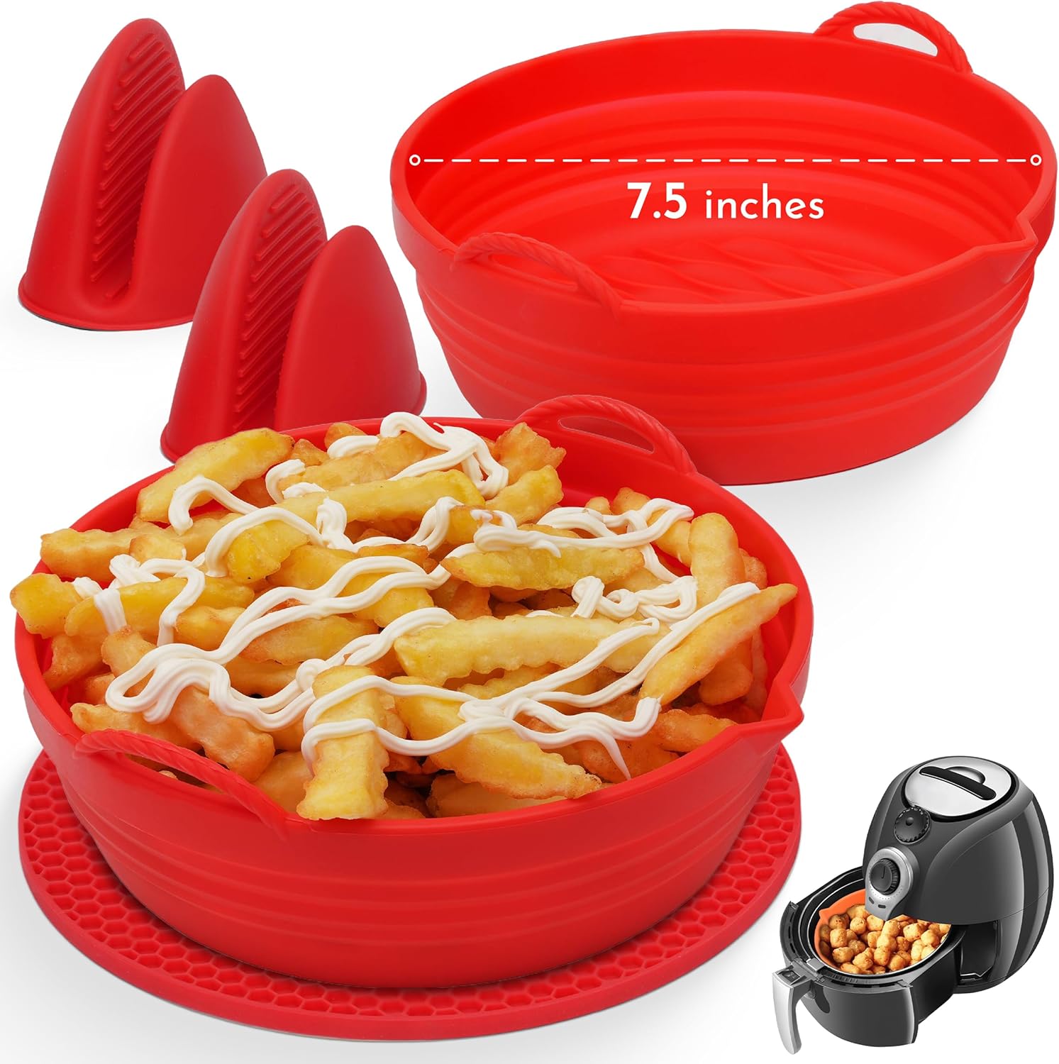 Easy-Clean Silicone Air Fryer Liners - Kitchentastic
