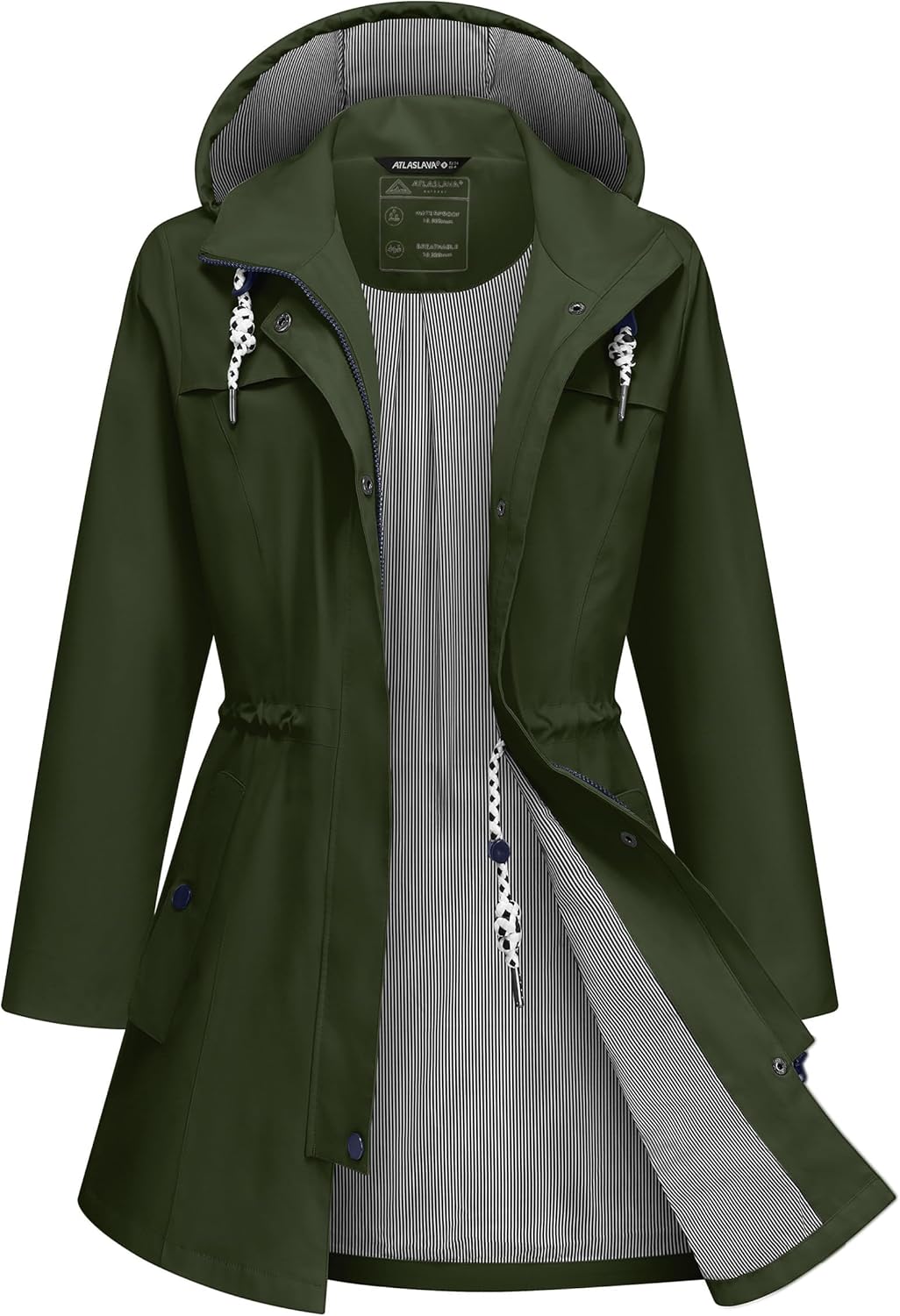 Waterproof Long Lightweight Rain Jacket for Women Outdoor Use