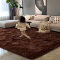 HOMORE Large Area Rug 9x12 ft Brown - Soft Fluffy Shaggy Carpet