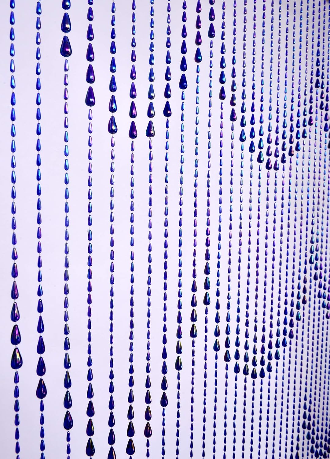 Raindrops Blue Iridescent Beaded Curtain for Elegant Decor