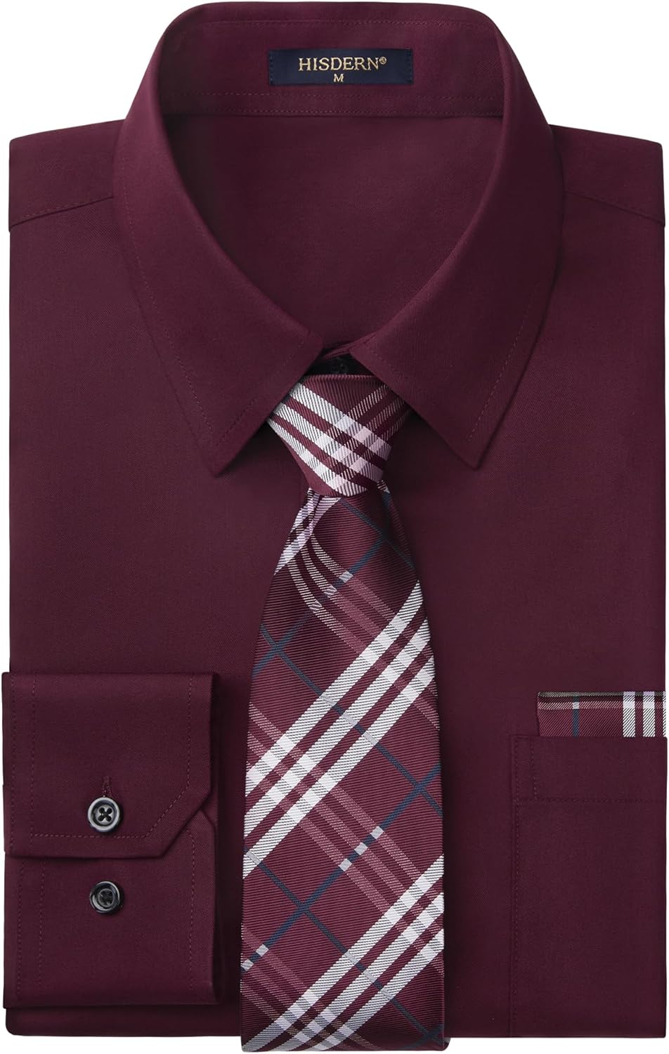 HISDERN Mens Dress Shirt with Tie Pocket Square Set Review