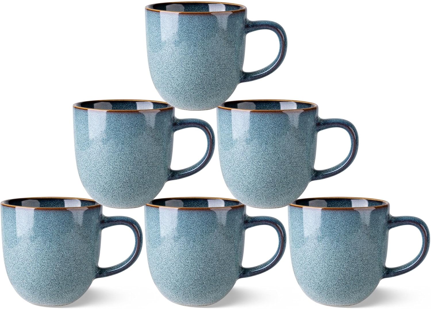 12oz Ceramic Coffee Mugs Set of 6 for Modern Coffee Lovers