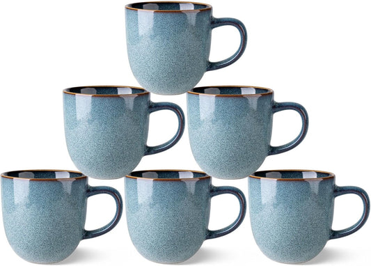 12oz Ceramic Coffee Mugs Set of 6 for Modern Coffee Lovers
