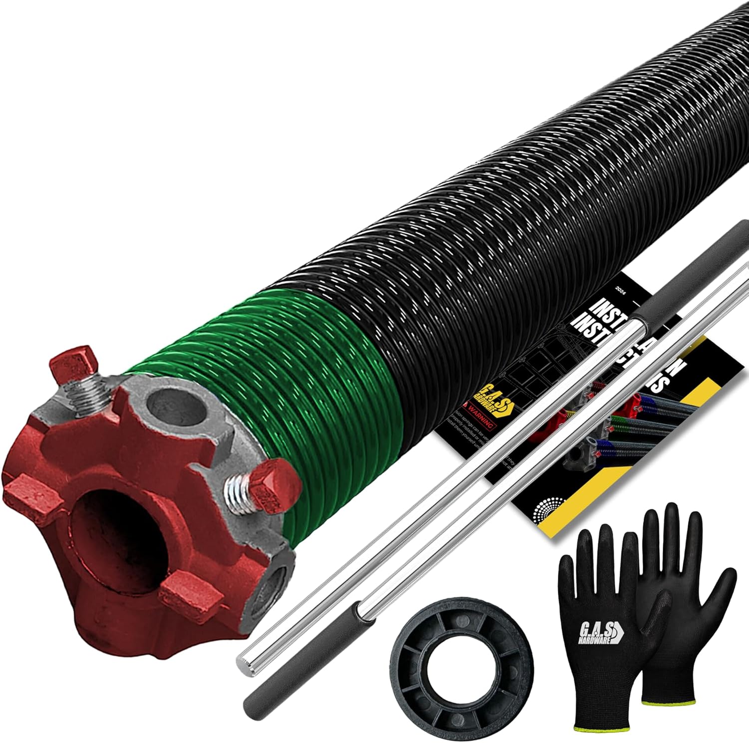 Garage Door Torsion Spring 243x2x28 with Winding Bars and Gloves