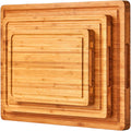 Allsum Extra Thick Wooden Cutting Boards Set of 3 - Durable Bamboo