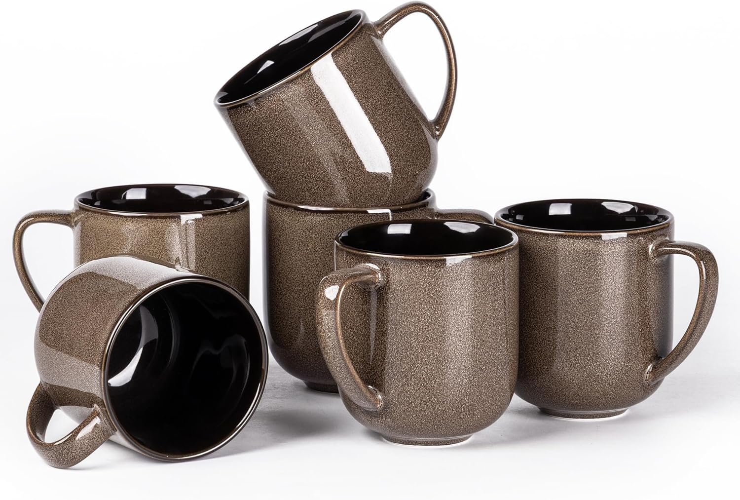 Elegant 12OZ Ceramic Coffee Mugs Set of 6 for Daily Use