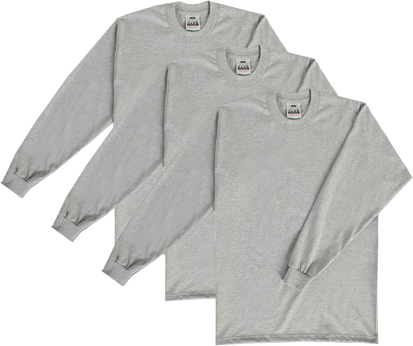 Pro Club Men's Heavyweight Cotton Long Sleeve Crew Neck T-Shirt