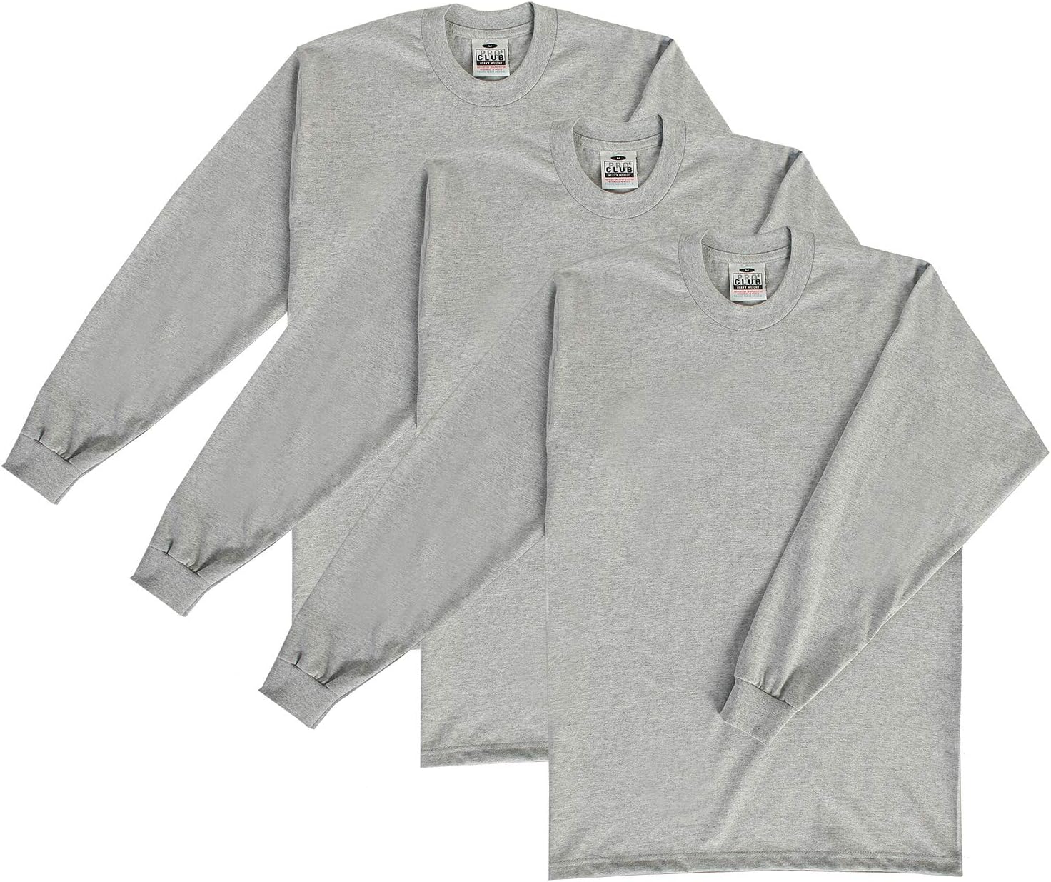 Pro Club Men's Heavyweight Cotton Long Sleeve Crew Neck T-Shirt