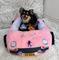 Elvis Plush Car Pet Bed Pink with Musical-Design Pillows - Cozy Ride