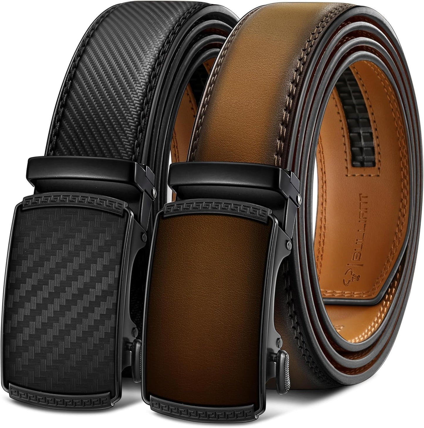 BULLIANT Men Belts 2 Pack - Adjustable Ratchet Sliding Belts