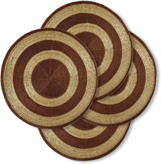 Beaded Round Placemats Set of 16 for Elegant Christmas Dining