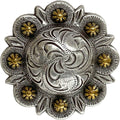 2in Antique Gold Leathercraft Saddle Conchos - Pack of 10