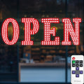 40 in x 14 in Large LED Open Sign with Remote Control - Dimmable Modes