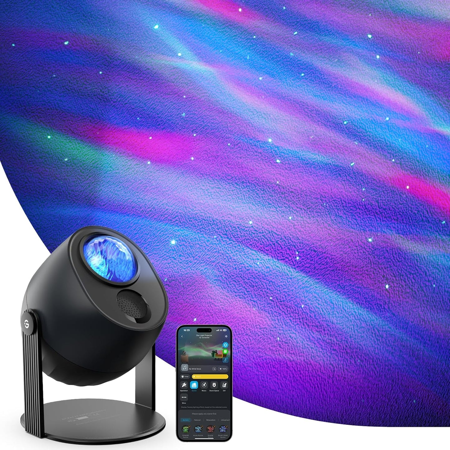 Colorful Govee Star Projector with Aurora Effects