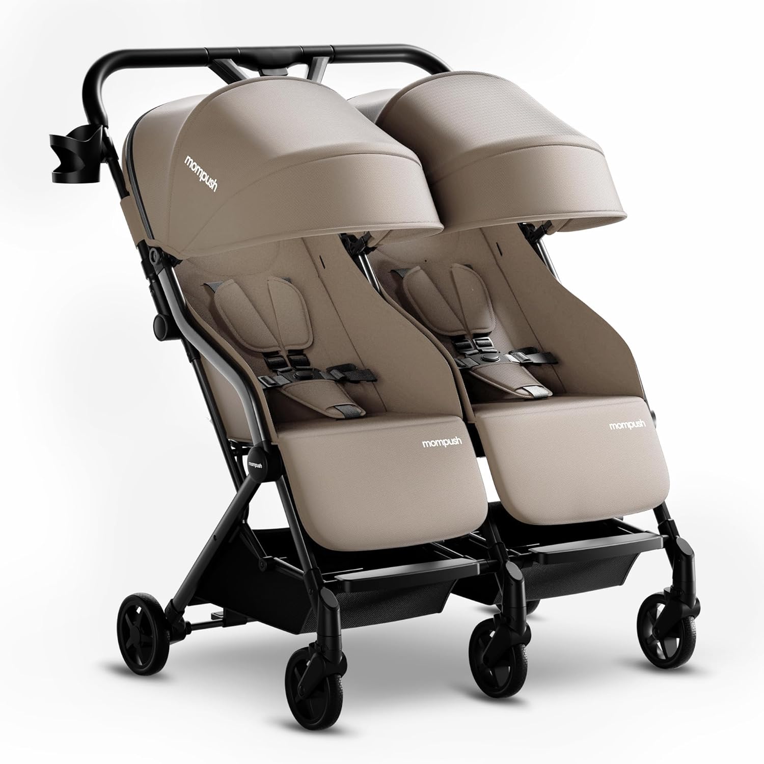 Mompush Lithe Double Stroller for Newborn and Toddler Travel